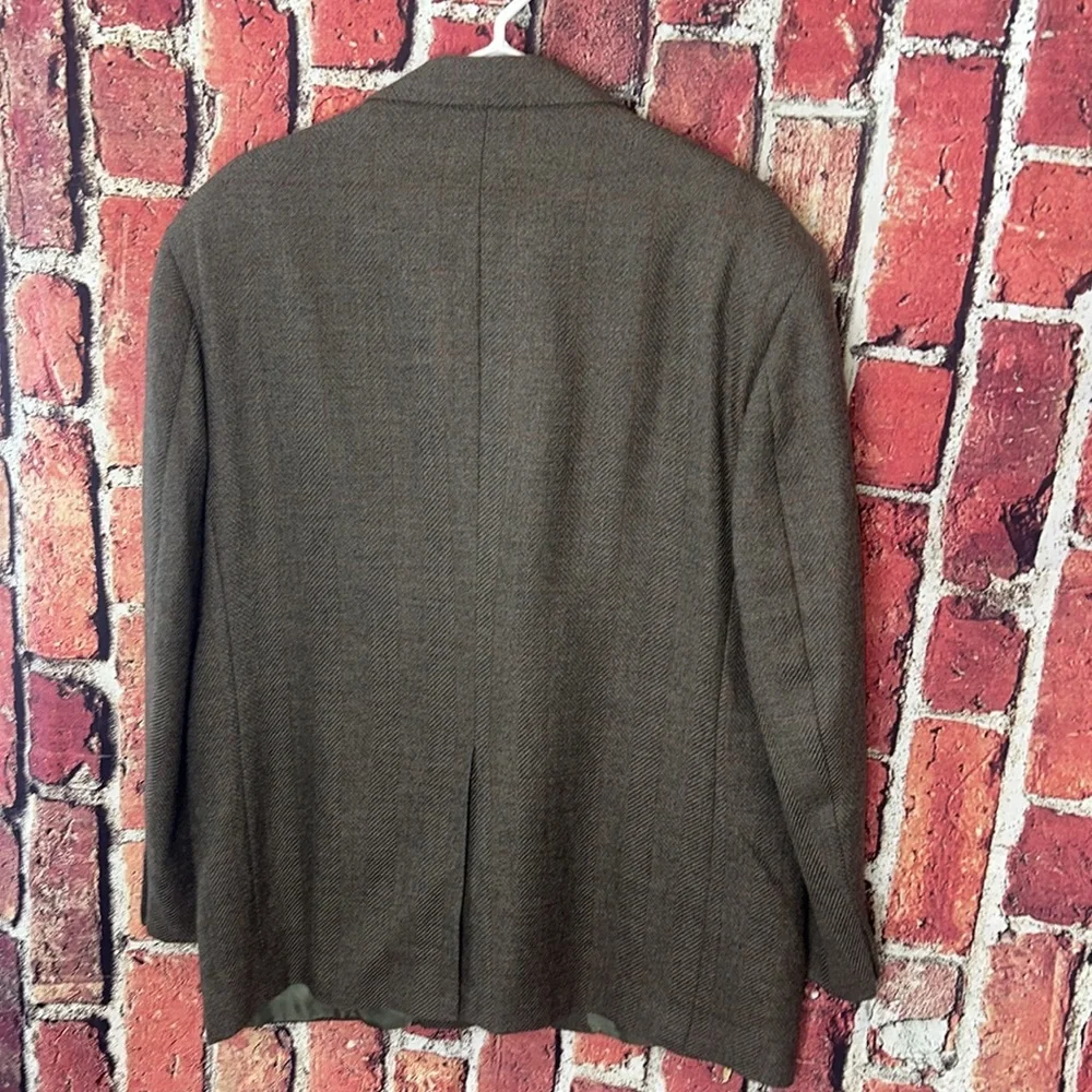 Vintage Southwick Neiman Marcus Green rust plaid Wool Jacket blazers 43 R